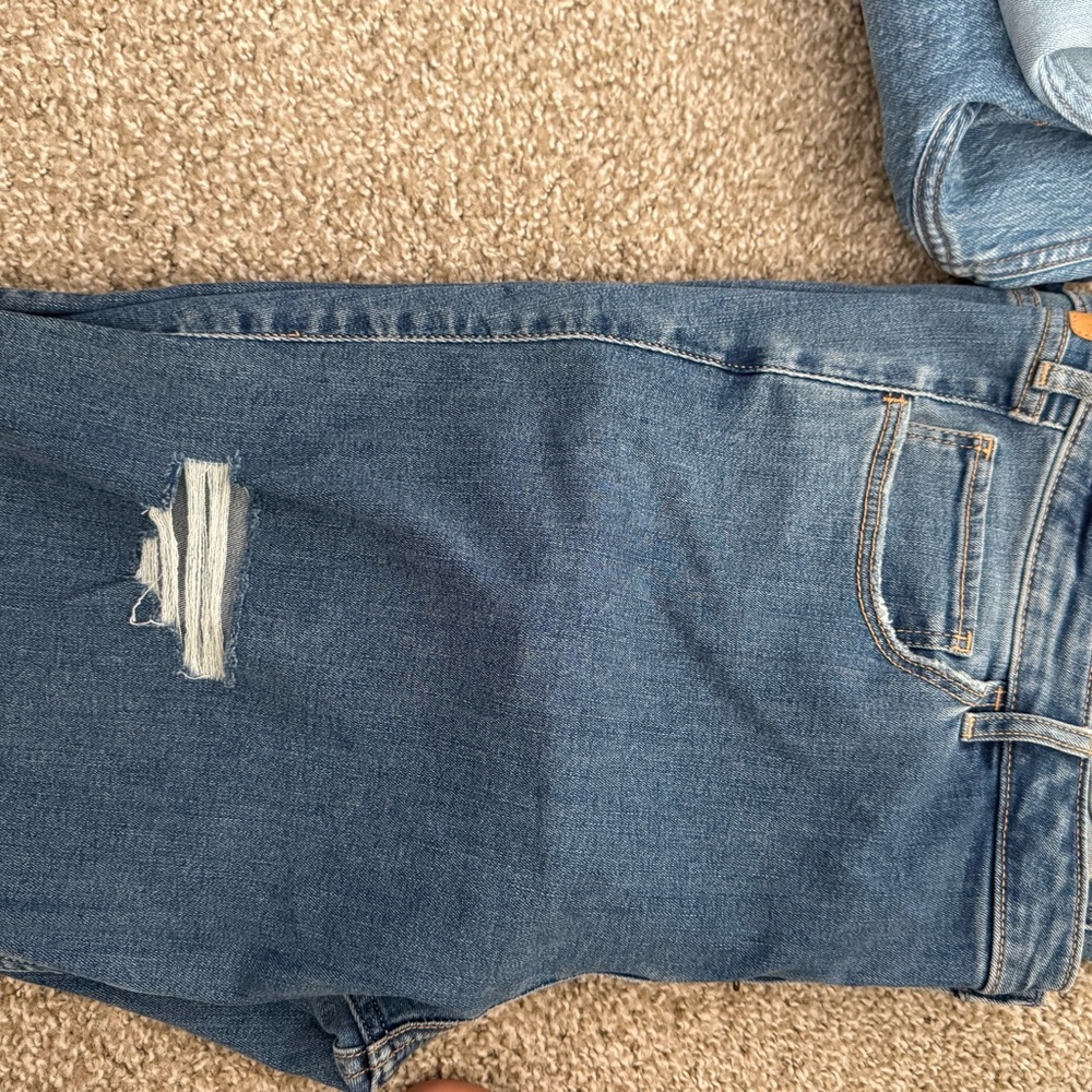 Hollister Classic Blue Ripped Wide Leg Jeans